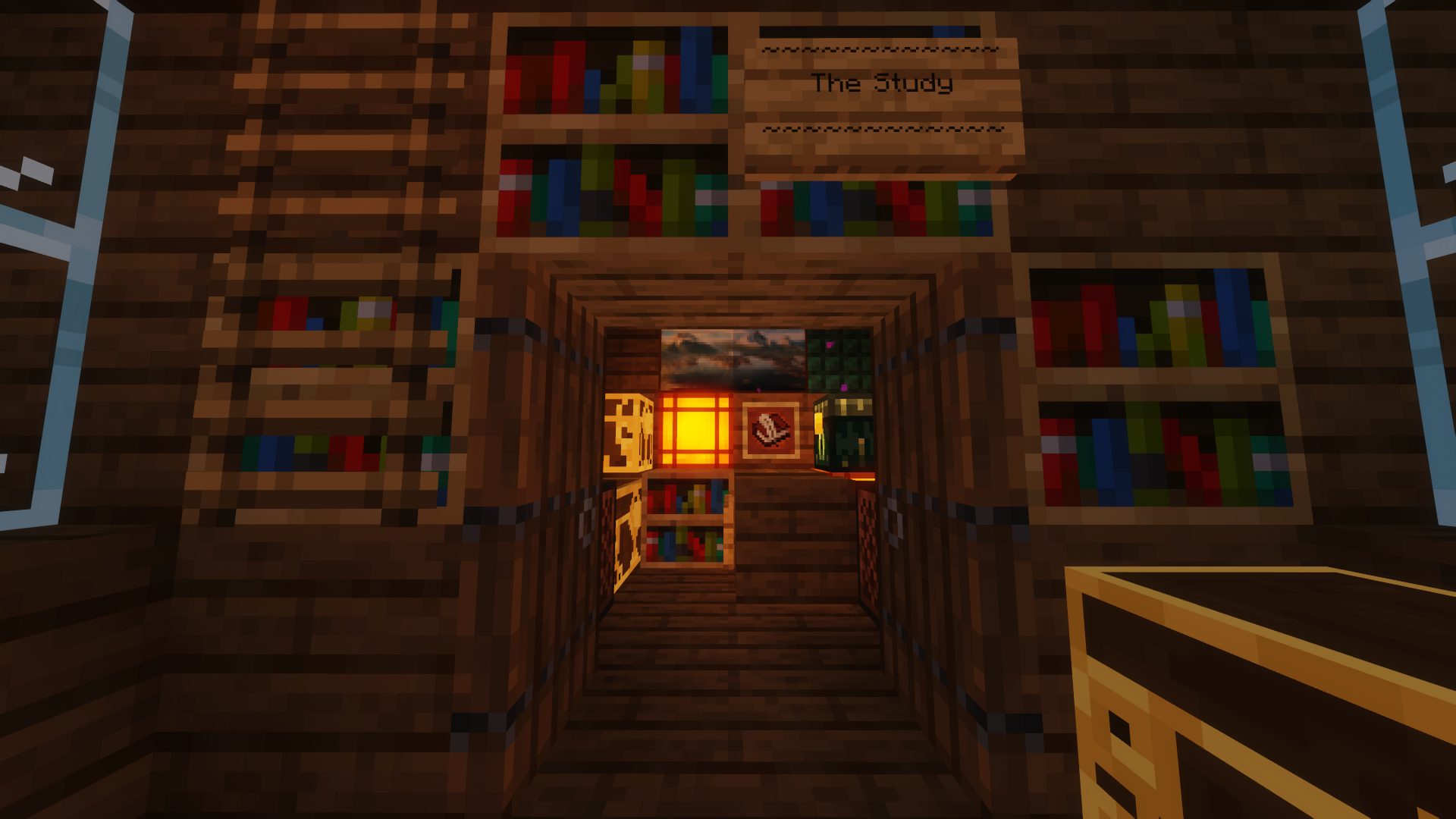 Screenshot competition submission of study room, made by GreyishCloud